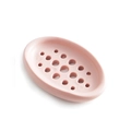 Ovale hellrosa Seifenschale mit Drainagelöchern für eine trockene Badezimmerablage - Rosa