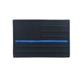 Tactical US flag embroidery patch with thin blue line detail on a black background - Solid Black