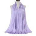 Detail of light purple mercerized cotton headscarf showing elastic fabric and soft texture - Light Purple