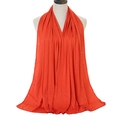 Solid bright orange elastic mercerized cotton hijab scarf on a white mannequin - 28# Orange