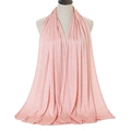 Detailed drape of pink mercerized cotton hijab scarf on a beige mannequin bust - Pale Pink