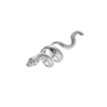 Silberner Schlangenring mit feiner Schuppenstruktur und glänzender Metalloberfläche - Silber