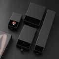 Matte black drawer-style jewelry boxes in various sizes for rings and necklaces - Black Card 5*5*3.5cm