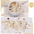 Éclats de coquillages naturels irisés irréguliers pour nail art DIY en pot blanc n° 03# - 03# Thé au Lait