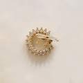 Ciondolo per unghie tondo dorato con cristalli di zirconia micro-incastonati - 68# Diamante Rotondo Classico