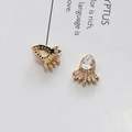 Decorazione per unghie con zircone a goccia d'acqua e bordo in rame dorato scintillante - 51# Goccia Radiale