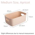 Japanese style medium apricot plastic storage bin with handles and size dimensions - Medium / Medium Apricot