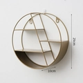 Nordic round matte gold wall shelf with three tiers for home storage and decor - Round / Gold