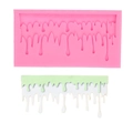 Pink silicone mold for melting ice icicle cake border decoration and fondant crafts - Pink Icicle