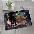 Christmas flannel absorbent doormat with Santa and Merry Christmas wood sign print - 40x60cm / SDJ6D-Starry Paradise