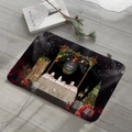 Christmas flannel absorbent door mat with festive tree and Merry Christmas print - 40x60cm / SDJ3D-Banquet Scene
