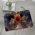 Christmas flannel absorbent mat with festive stage scene and Merry Christmas text - 40x60cm / SDJ1D-Red Blue Celebration