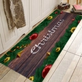 Vintage Christmas flannel absorbent floor mat with wood grain and festive pine needle design - 40x60cm / Pattern 3-Vintage Wood Grain & Pine