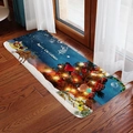 Tappetino natalizio in flanella assorbente con Babbo Natale, renne e albero luminoso - 40x60cm / Stile 2-Slitta di Babbo Natale