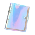 Holographic A6 PVC binder notebook with six-hole metal rings and laser purple finish - A6 No Inner Pages / Holographic PVC