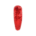 Handmade red sequin hair clip in a teardrop shape for children and women - Bright Red