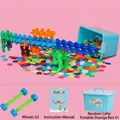 Set di 800 blocchi da costruzione a fiocco con scatola e ruote per bambini - Medio 3cm Colori Classici 800 Pezzi Con Scatola e Ruote