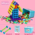 Set da 500 pezzi di costruzioni a fiocco di neve con scatola e ruote per bambini - Grande 4.3cm Colori Classici 500 Pezzi Con Scatola e Ruote
