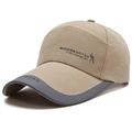 Gorra de béisbol caqui para hombre con visera gris extendida y estampado deportivo - Ajustable / Beige Oscuro