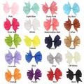 Set of 20 colors grosgrain ribbon bow hair clips for girls in various vibrant shades - 20 Colors Mixed