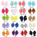 Set of 20 colors grosgrain ribbon bow hair clips for girls in various vibrant shades - 20 Colors Mixed