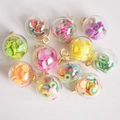 Bunte 16mm transparente Obst-Glaskugeln mit goldenen Haken für DIY-Schmuckherstellung - Fruchtmischung
