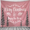 Arazzo rosa da parete Merry Christmas per decorazioni natalizie e capodanno in casa - 150x130cm / Buon Natale e Felice Anno Nuovo Rosa / Rosa