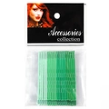 Bulk set of green glitter bobby pins in a professional retail hanging package - S199-9 [5.1cm 20Pcs Set - Green Series]