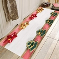 Christmas flannel absorbent mat with red star patterns and green tree decorations - 40x60cm / Red Xmas Tree Star