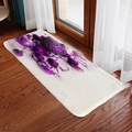 Absorbent flannel Christmas floor mat with purple ornaments on dark wood flooring - 40x60cm / Purple (4)