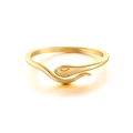 Eleganter 925er Sterlingsilber Schlangen-Ring mit leuchtendem Gold-Finish offen - Einstellbar Offen / Gold