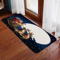 Christmas flannel absorbent runner rug with Santa Claus sleigh design for home decor - 40x60cm / Style 3