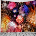 Christmas tapestry with colorful fireworks pattern on black background for wall decor - Pattern 5 (Celebration Fireworks)