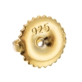 Cierre de mariposa de plata 925 dorada con sello de pureza para pendientes - 1 Pieza/Tapón 6mm / Dorado/Plata S925 Chapada Oro 18K/Tapón Único