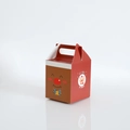 Christmas reindeer gift box with handle and festive red and brown cartoon graphics - 8.5*8.5*10cm / Wine Red (Reindeer)