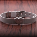 Silver mesh belt bracelet with adjustable strap and sparkling zircon heart buckle - Silver Heart
