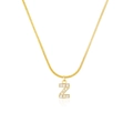 Detail of gold snake chain with a sparkling rhinestone-paved letter Z pendant - Letter Z