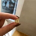 18K gold plated dice bead with letter W micro-inlaid zircon for DIY jewelry making - Letter W / Gold