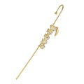 Gold plated ear wrap with ANGEL letters, clear zircons and a delicate wing charm - ANGEL Letter / Gold