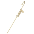 Detail of gold LOVE ear crawler with sparkling zircons and a small heart charm pendant - LOVE Letter / Gold