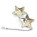 Rainbow-colored star-shaped stainless steel tea infuser with chain and hook - Rainbow