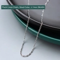 Sleek steel cross chain necklace 1.7mm width made of durable stainless steel - Thick Cross Chain 40+5cm / Steel