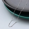 Sleek 1.2mm steel bead cross chain necklace made of durable titanium steel - Thin Cross Bead Chain 40+5cm / Steel