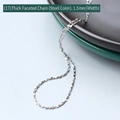 Steel color 1.5mm wide sparkling star chain necklace in 18K gold plated titanium steel - Thick Starry Chain 40+5cm / Steel