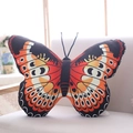 Macro detail of butterfly plush pillow shell with vibrant orange and black wing patterns - 40*30cm (With Filling) / Red