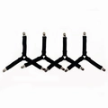 Adjustable black Y-style shirt stay garters with non-slip metal clips in a 4-pack set - Y-Shaped Black Style / Black
