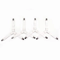 Set of 4 white adjustable 3-way bed sheet straps with durable metal clips and nylon bands - Y-Shaped White Style / White