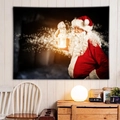 Arazzo natalizio con Babbo Natale e lanterna per decorazione murale festiva - 150x130cm / Babbo Natale con Lanterna