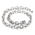 Polished silver stainless steel Rolo chain necklace with a secure lobster clasp - Silver Thick Necklace (KN115536-Z)