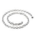 Polished silver stainless steel O-chain necklace featuring a secure lobster clasp - Silver Thin Necklace (KN115522-Z)